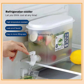 3.5L Water Container White Household Durable Large Capacity Reusable Water Cooler Drink Dispenser for Fridge