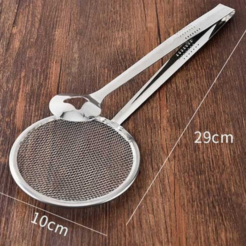 3 pcs frying tong Fry Tool Filter Spoon Strainer With Clip, Spider Slotted Skimmer Cooking Frying Spoon with long handle,Flipping & Frying Tong Handy clip