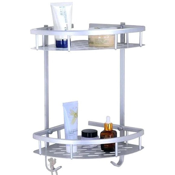 2 Layer Aluminium Bathroom Corner Rack