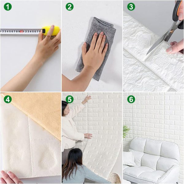 3d Wall Stickers Faux Brick White Brick | Bedroom Home Decor Waterproof Self Adhesive Living Room Wallpaper