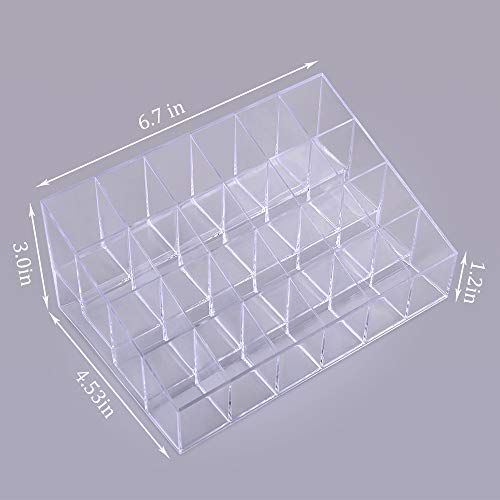 Lipstick Holder, 24 Slots Clear Acrylic Lipstick Organizer Display Transparent Makeup Organizer(24 slots)