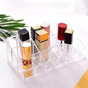 Lipstick Holder 18 Spaces Lipgloss Organizer, 3 Rows - Multi Level, Makeup Holder & Cosmetics Storage Display