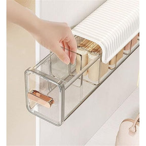 Transparent Drawer Underwear Organizer Divider, Wall Mount 6 Cell Drawer Storage Boxes and Acrylic Organizer for Lingerie, Socks Organization and Storage (1pcs)