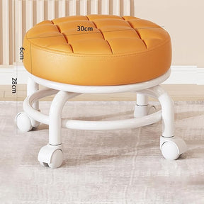 Movable Mini Kids Stool Office Massage Stools Multi-Functional Beauty Sewing Round Stool with Wheels for Office Fitness Centers Salons Spas Living Room