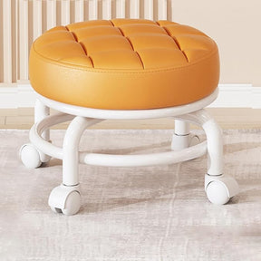 Movable Mini Kids Stool Office Massage Stools Multi-Functional Beauty Sewing Round Stool with Wheels for Office Fitness Centers Salons Spas Living Room