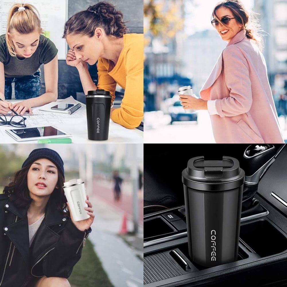 Smart Digital Coffee Mug, Temperature Display Coffee Mug, Portable Tumbler Thermos Cup,Car Thermos Coffee Mug Travel Mug with Leak-proof Lid for Coffee, Tea, Cold Beverage, Ice Drinks, Travel Thermal Bottle