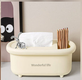 2in1 Creative Multipurpose Bunny Tissue Box With Cosmetics Holder