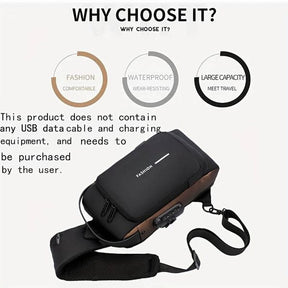 Anti-theft Cross Body Bag with USB Charging Port