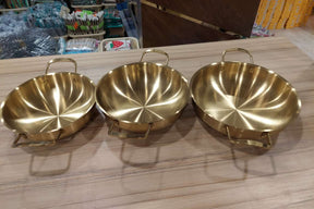 STAINLESS STEEL ROUND KARAHI (GOLD)