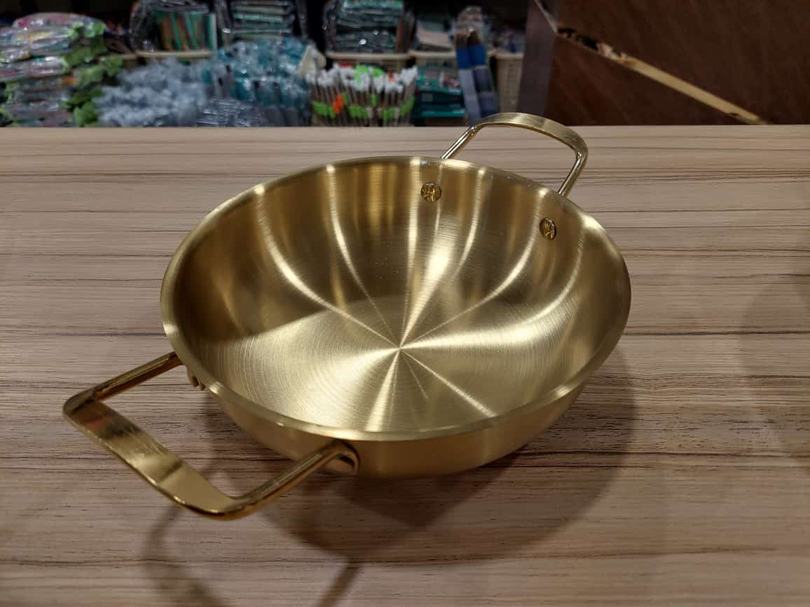 STAINLESS STEEL ROUND KARAHI (GOLD)