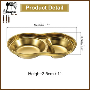 Stainless Steel Multi-Compartment Sauce Dish/Ramekin (Gold)