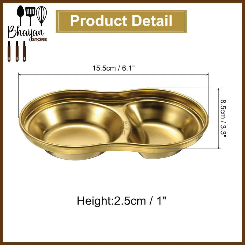 Stainless Steel Multi-Compartment Sauce Dish/Ramekin (Gold)