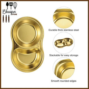 Stainless Steel Multi-Compartment Sauce Dish/Ramekin (Gold)