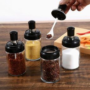 2pcs Glass Jar with Spoon and Cover