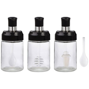 2pcs Glass Jar with Spoon and Cover