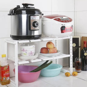 Double Layer Metal Adjustable Under Sink Shelf