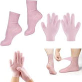 Moisturizing Socks & Gloves Set, Silicone Moisturizer Socks Gel Gloves Long Spa Socks Soft Aloe Gel Socks Foot Gel Socks Gloves for Dry Cracked Feet Hands Softening (SET OF 1)