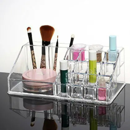 Acrylic Clear 16 Grid Acrylic Lipstick Holder Stand Organizer Cosmetic